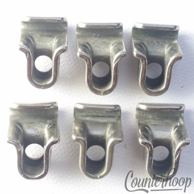 Ludwig/Leedy 6 Tension T-Rod Clips Single-Flange Rim Floor/Tom/Snare Drum Nickel — main photograph