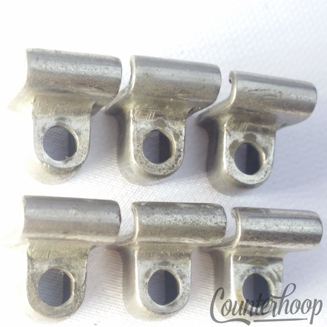 Ludwig/Leedy 6 Tension T-Rod Clips Single-Flange Rim Floor/Tom/Snare Drum Nickel — main photograph