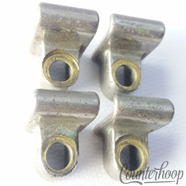 Leedy 4x Tension T-Rod Clips Single-Flange Rim Floor/Tom/Snare Drum Nickel USA — main photograph