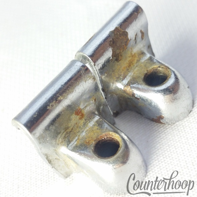 2x Threaded Tension T-Rod Clips Chrome Single-Flange Rim Floor/Tom/Snare Drum US — main photograph