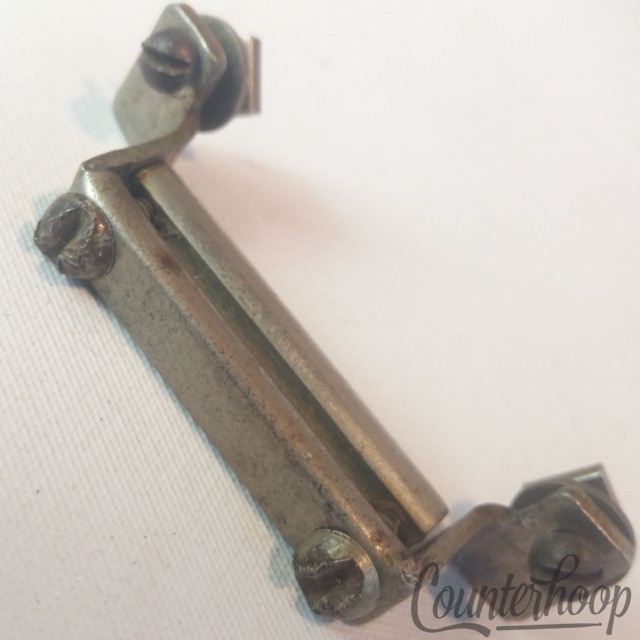 Leedy Snare Drum Butt Plate 1 7/8" Half-Circle Clamp Nickel Vintage USA 20s* — main photograph