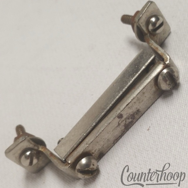 Leedy Snare Drum Butt Plate 1 7/8" Nickel Plating Vintage 30s Square Bar Clamp* — main photograph