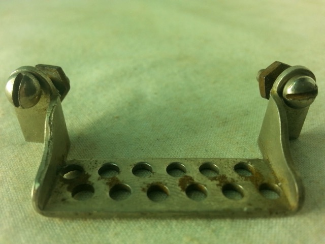 Wilson Bros Snare Drum Butt Plate Nickel 1 9/16" Vintage 10-20s Leedy Wire Holes — main photograph