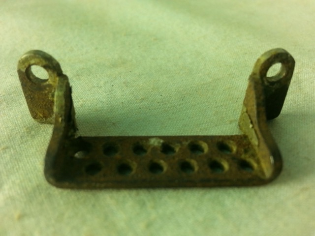 Leedy Snare Drum Butt Plate Nickel 1 3/8"Vintage 10-20s Wilson Bros Wire Holes* — main photograph