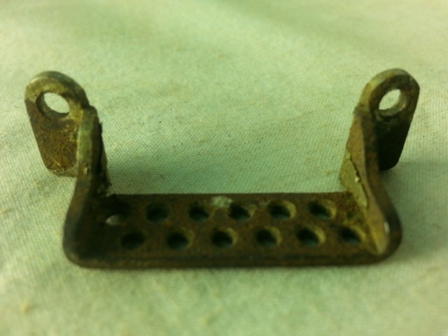 Leedy Snare Drum Butt Plate Nickel 1 3/8"Vintage 10-20s Wilson Bros Wire Holes* — main photograph