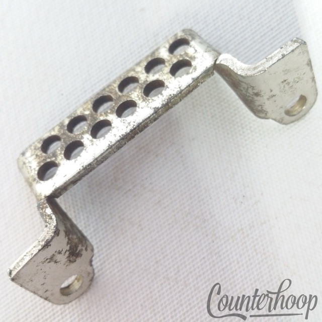 Leedy Snare Drum Butt Plate Nickel 1 7/16"Vintage 10-20s Wilson Bros Wire Holes — main photograph