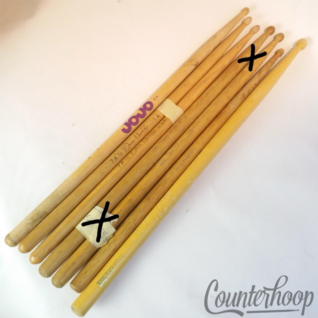 Jojo, Dean Markley, Jo Jones, Vintage Pearl USA Lot of 7  Drum Sticks Misc — main photograph