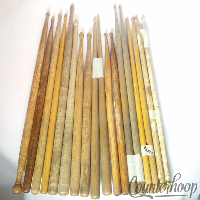 Vintage Misc Wood Drum Sticks 9x Sets Ludwig/Slingerland/Rogers/Leedy/Gretsch — main photograph