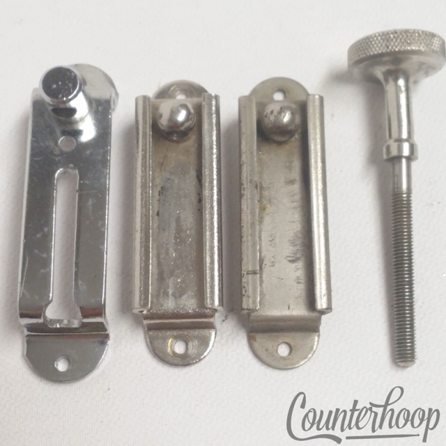 Leedy & Ludwig Snare Drum Strainer Nickel Vintage 50s Parts Lot Marching Parade — main photograph