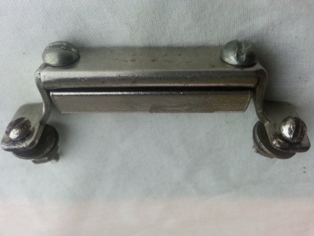Leedy Snare Drum Butt Plate Nickel Plating Vintage 30s-40s 2" Elkhart, IN USA* — main photograph