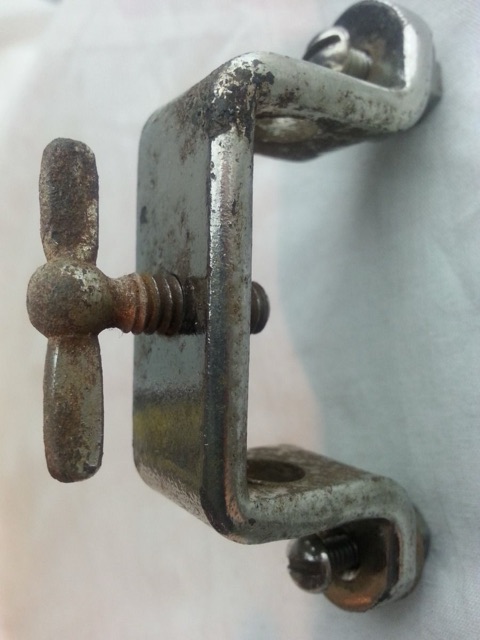 Leedy Floor Tom Leg Mount/Bass Drum Cymbal L-Arm Holder Nickel Vintage 30s-40s* — main photograph