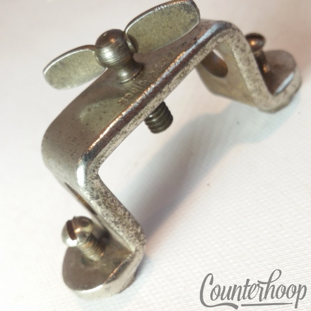 Leedy Floor Tom Leg Mount/Bass Drum Cymbal L-Arm Holder Nickel Vintage 30s-40s* — main photograph