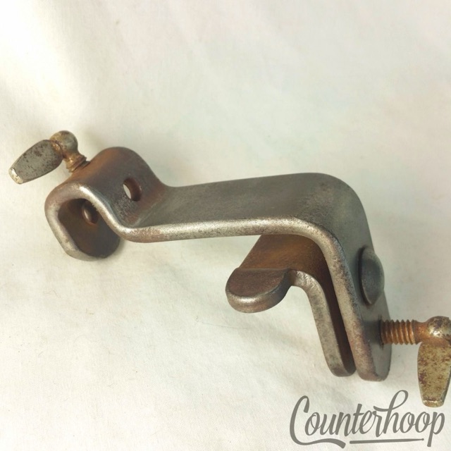 Leedy Cymbal L-Arm Holder Clamp-On Bass Drum Hoop Mount Nickel Vintage 20s USA* — main photograph
