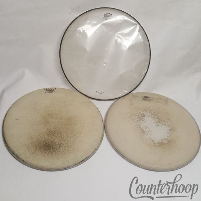 Remo 3x 15"Ambassador Coated Batter Clear Snare Drum Resonant Emperor Drum Heads — main photograph