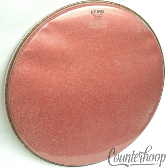 Remo 20" Bass Drum Sparkltone Head Sparkletone Red Sparkle Glitter Vintage 70s* — main photograph