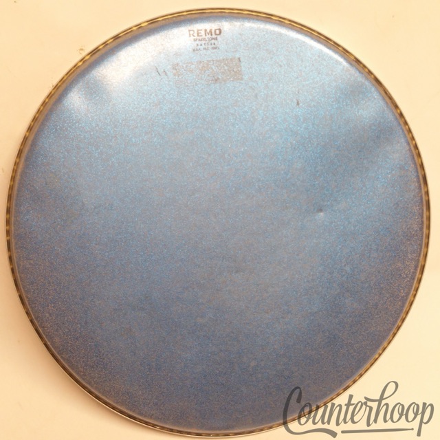 Remo 14"Blue Sparkle Sparkltone Batter Floor Tom/Snare Drum Head Sparkletone 70s — main photograph