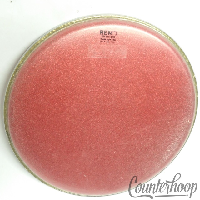 Remo 12" Red Sparkle Sparkltone Batter Stage Tom Drum Head Sparkletone 70s USA* — main photograph