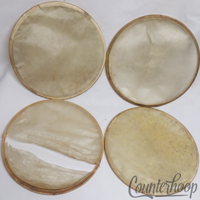 Ludwig 3x 12" Calf Skin Drum Heads Maple Flesh Hoops Parts Lot Vintage 20s USA* — main photograph