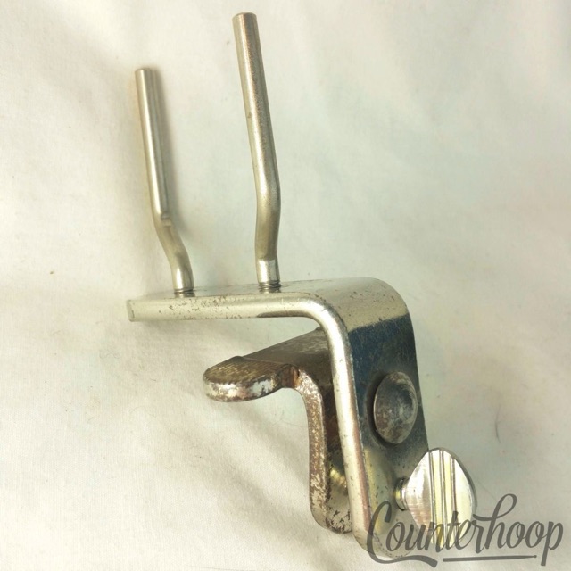 Leedy Wood-Block Holder Clamp-On Bass Drum Hoop Mount Arm Nickel Vintage 20s USA — main photograph