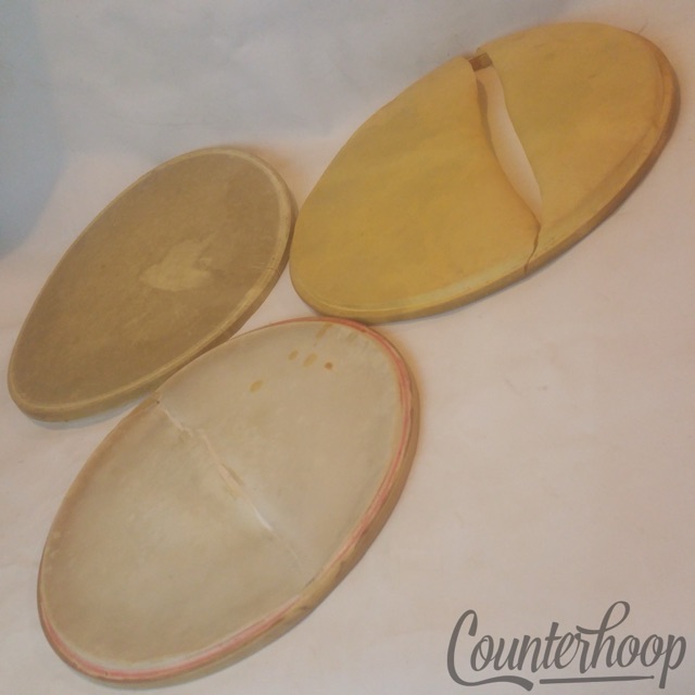 Ludwig 2x 13"+16"Calf Skin Heads Lot 3x Vintage Tom Drum Calfskin Early 1930s* — main photograph