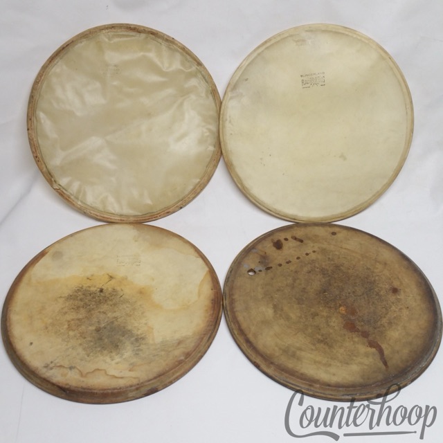 Slingerland 4x 14"Calf Skin Snare/Tom Drum 1 Resonant 3 Batter Heads Vintage 50s — main photograph