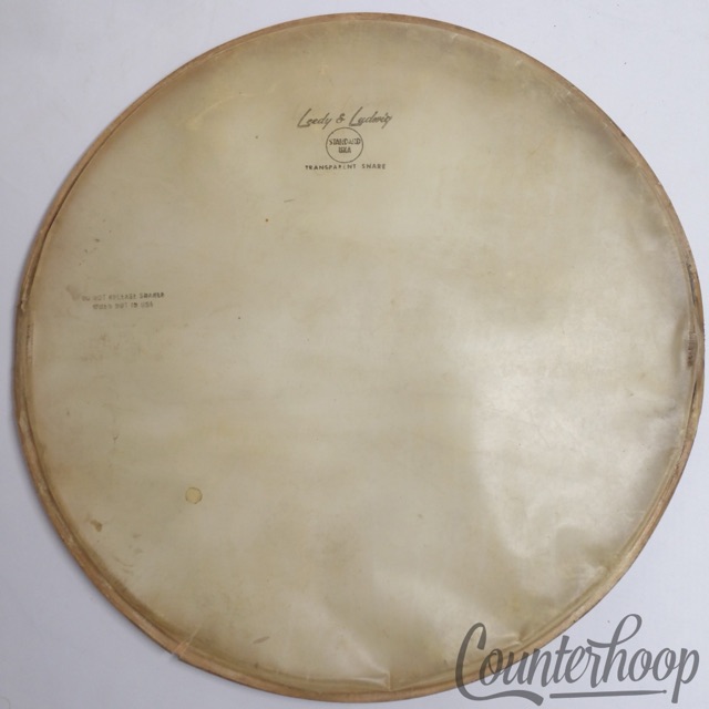 Leedy&Ludwig 14" Calf Skin Snare Drum Resonant Head Vintage 50s Transparent USA — main photograph