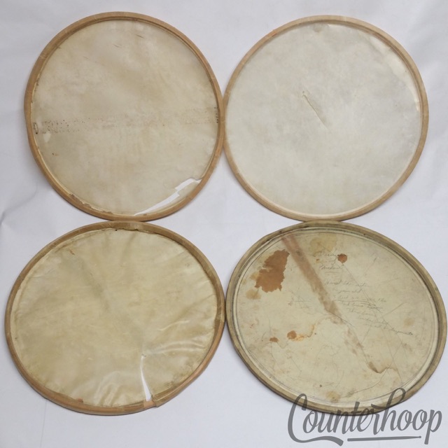 Leedy 4x 14" Calf Skin Snare Drum Side Resonant Heads Vintage 20s USA Calfskin* — main photograph