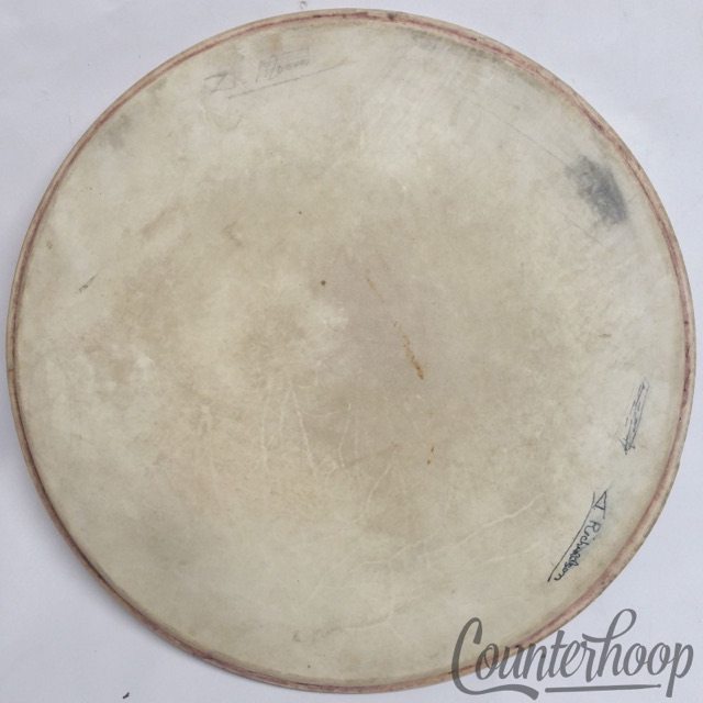 Ludwig 17" Calf Skin Parade Tenor Tom Drum Batter Marching Head Vintage 40s USA — main photograph