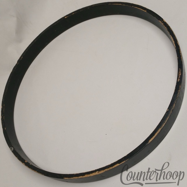 18"6Ply 100%Birch Wood Hoop/Rim Bass Drum Marching Flat Black Vintage70s Premier — main photograph