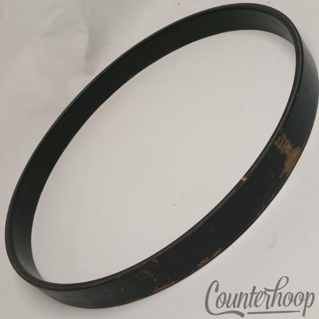 18"6Ply 100%Birch Wood Hoop/Rim Bass Drum Marching Flat Black Vintage70s Premier — main photograph