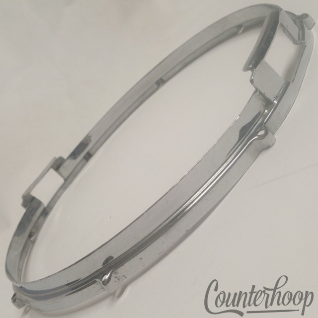 Ludwig Silver Anniversary Chrome 14"Snare Drum Rim Resonant Hoop 8-Lug COB Brass — main photograph