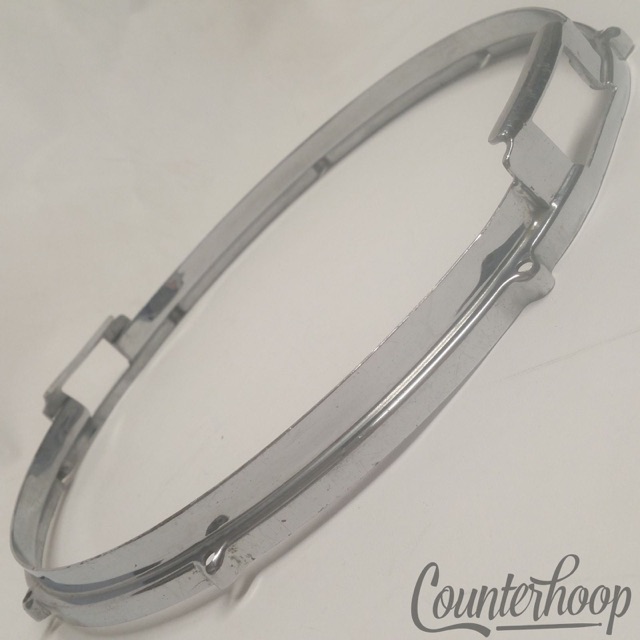 Ludwig Silver Anniversary Chrome 14"Snare Drum Rim Resonant Hoop 8-Lug COB Brass — main photograph