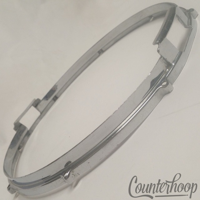 Ludwig Silver Anniversary Chrome 14"Snare Drum Rim Resonant Hoop 8-Lug COB Brass — main photograph