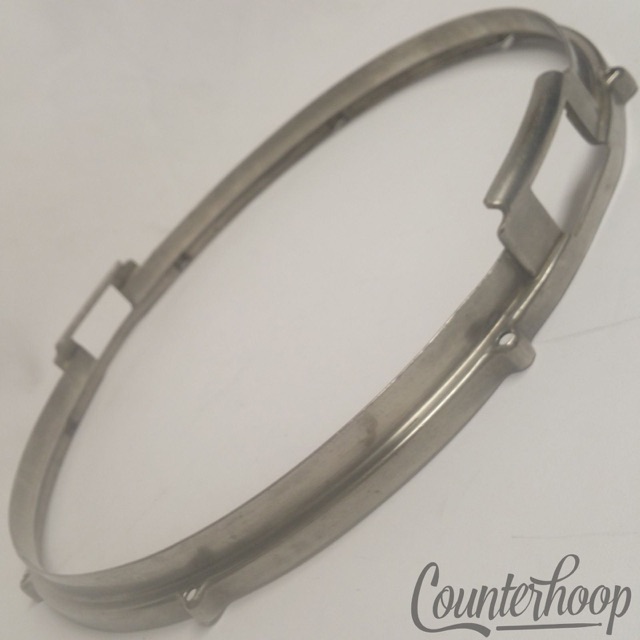 Ludwig Silver Anniversary Nickel 14"Snare Drum Rim Resonant Hoop 8-Lug NOB Brass — main photograph