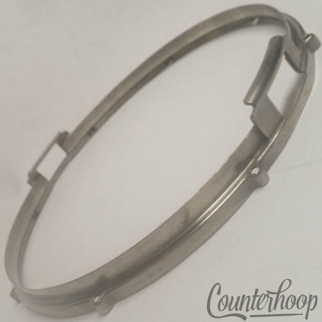 Ludwig Silver Anniversary Nickel 14"Snare Drum Rim Resonant Hoop 8-Lug NOB Brass — main photograph