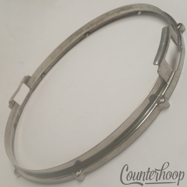 Ludwig Silver Anniversary Nickel 14"Snare Drum Rim Resonant Hoop 8-Lug NOB Brass — main photograph