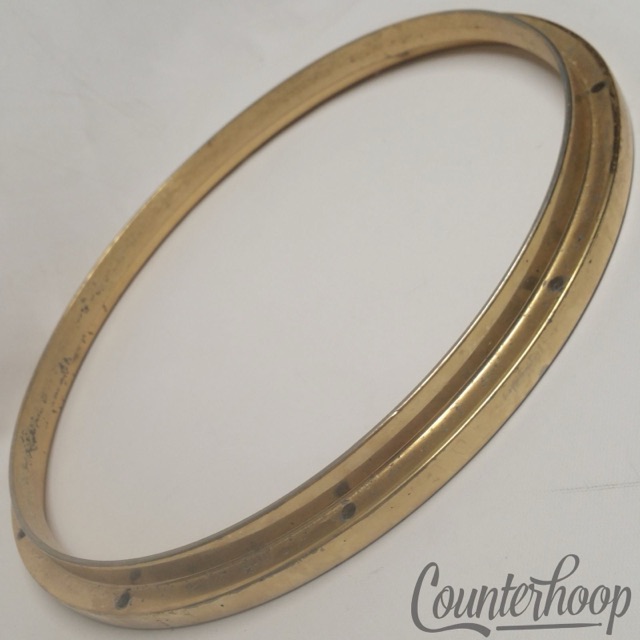 Premier 1lb14oz Gold Project One Die Cast Rim 10-Lug Snare Drum Hoop Vintage 80s — main photograph