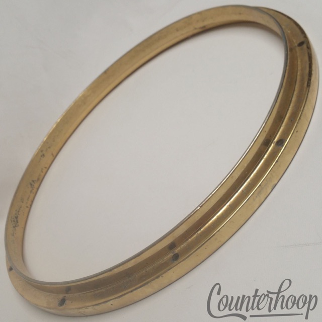 Premier 1lb14oz Gold Project One Die Cast Rim 10-Lug Snare Drum Hoop Vintage 80s — main photograph