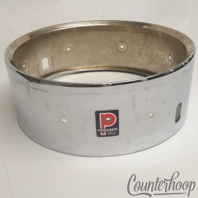 Premier 14x5"8-Lug 2000 Super Ace Chrome Snare Drum Shell Vintage 60s England — main photograph
