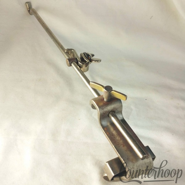 Duplex Triangle Holder Clamp-On Bass Drum Hoop Mount Vintage 10s +Bonus Arm Rod — main photograph