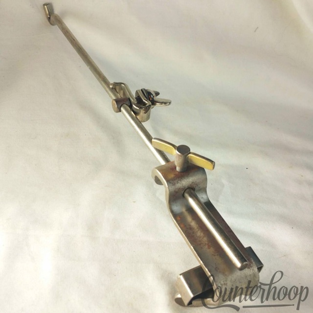 Duplex Triangle Holder Clamp-On Bass Drum Hoop Mount Vintage 10s +Bonus Arm Rod — main photograph