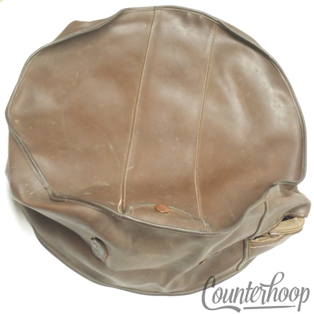 Slingerland Snare Drum Case 14x5"Leather Gig Bag+Stick/Stand Holder Vintage 50s — main photograph