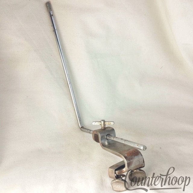 Duplex L-Arm Splash Cymbal Holder Clamp-On Bass Drum Hoop Mount USA Vintage 10s — main photograph