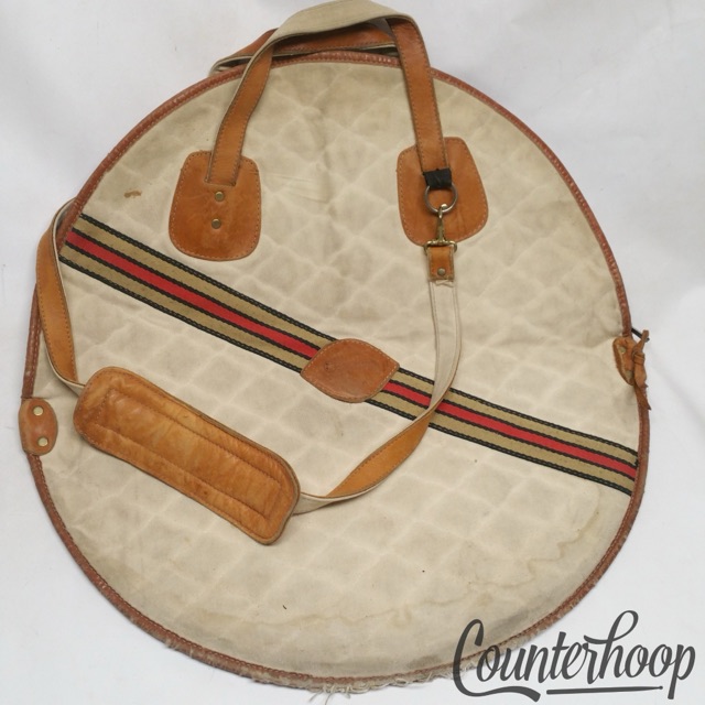 PS Percussion Specialties 20" Cymbal Bag Vintage 70s Leather Trim Shoulder Strap — main photograph