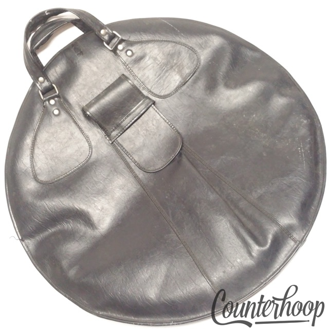 Leather 22" Cymbal Bag Vintage 80s Ride/Crash Soft Shell Case Protective Travel — main photograph