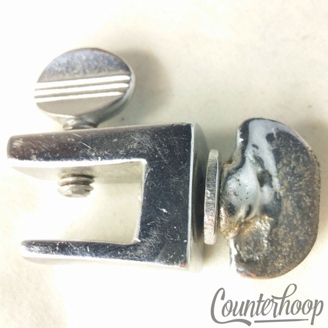 Duplex Chrome Bass Drum Hoop Clamp Cowbell? Mount Vintage 30s Early American* — main photograph