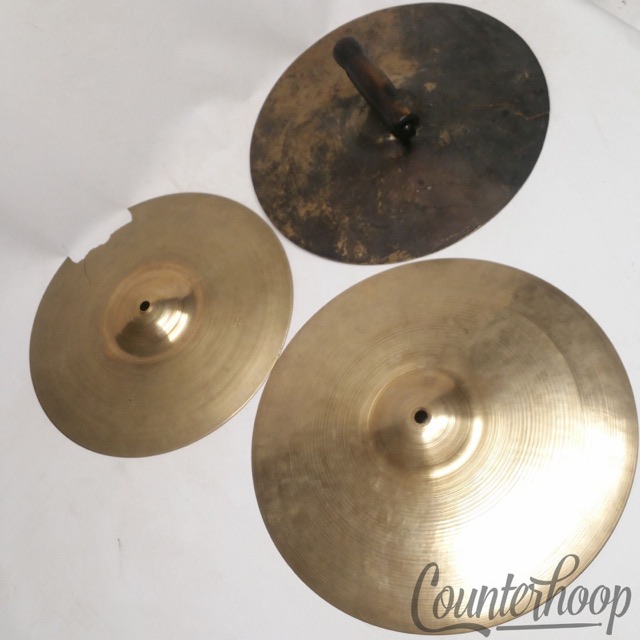 Zildjian 13",15"Zenjian Ludwig 14"Hi-Hats Cymbals Crash Vintage 50s Avedis A* — main photograph