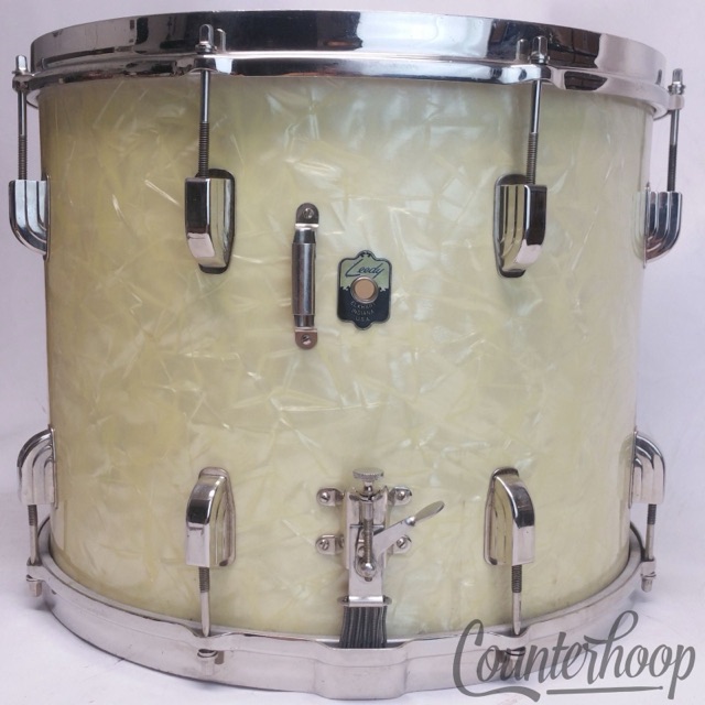 Leedy 15x12"WMP Marching Snare Drum Tenor Vintage 40s Presto Broadway Brass NOB — main photograph