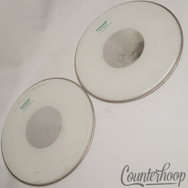 Ludwig 2x 15" Snare/Tom Drum Heads 70s Vintage db-1000 WeatherMaster USA CS Dot — main photograph