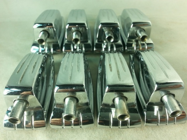 Ludwig 8x Bass Drum/Floor Tom Lugs Vintage Chrome Long Swivel Super Classic 60s — main photograph
